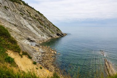 Aitzuri Kayalıkları ve Mağaraları, Deba yakınlarındaki Coastal Geopark 'ta Bask sineğinin bir parçası.