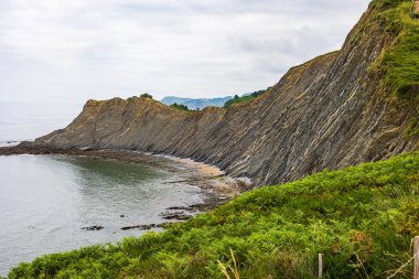 Bask Flysch ve Sakoneta Koyu 'nun Panoramik Manzarası