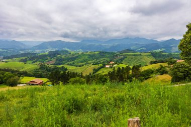 Deba ve Zumaia arasındaki Verdant Hills 'in panoramik görüntüsü
