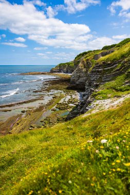 Saint-Jean-de-Luz 'daki Sainte-Barbe Point Jeolojik Uçurumları