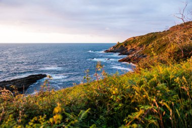 Rocky Kıyı Hattı Jaizkibel Dağı 'nın eteğinde, Higuer Burnu' nun çevresinde.