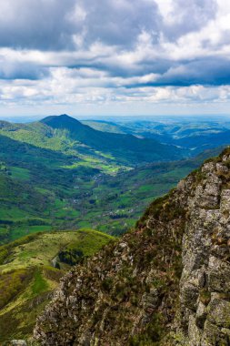 Verdant panorama of the Jordanne Valley from the ridge between Puy de Peyre Arse and Puy Mary