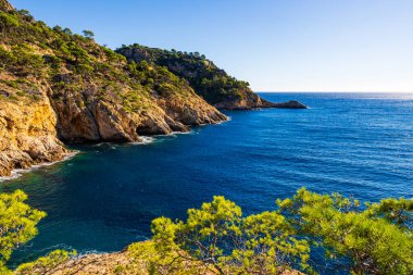 Tossa de Mar 'ın etrafındaki kayalık kayalıklar