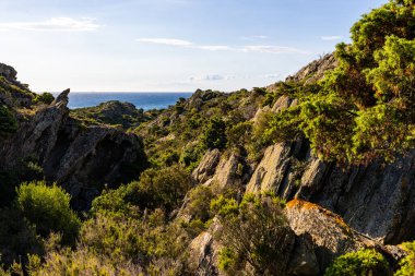 Cap de Creus 'un Costa Brava, İspanya' daki Kadavra yakınlarındaki manzarası