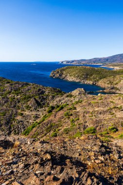 Cap de Creus 'un Costa Brava, İspanya' daki Kadavra yakınlarındaki manzarası