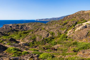Cap de Creus 'un Costa Brava, İspanya' daki Kadavra yakınlarındaki manzarası