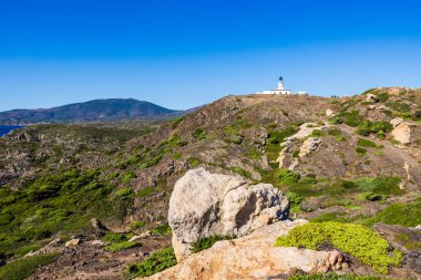 İspanya, Costa Brava 'da Kaptan de Creus' un Deniz Feneri