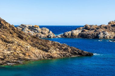 Cap de Creus 'un Costa Brava, İspanya' daki Kadavra yakınlarındaki manzarası