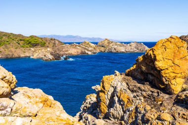 Cap de Creus 'un Costa Brava, İspanya' daki Kadavra yakınlarındaki manzarası
