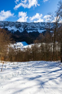 Cross-country ski trail between Col de Romeyere and the Coulmes Nordic ski area in Rencurel, Vercors