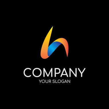 Abstract letter h gradient vector logo template