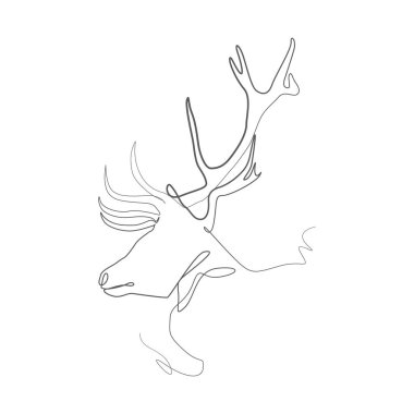 Abstract lineart vector illustration af a deer