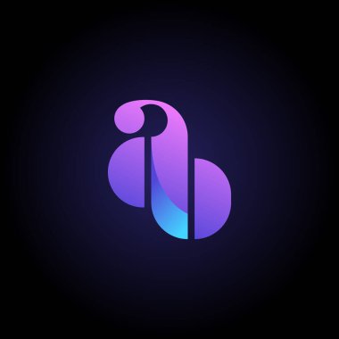 AB initial letters vector monogram logo template