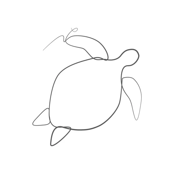 Abstract Lineart Turtle Hand Drawn Vector Illustration — Wektor stockowy