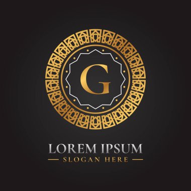 Letter g luxury golden vector logo template