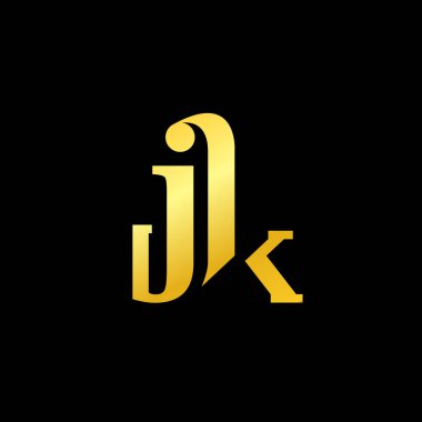 JK initial letters monogram vector logo template