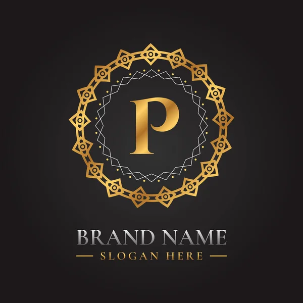 Letter Golden Vector Logo Template Luxury Style Concept — Vetor de Stock