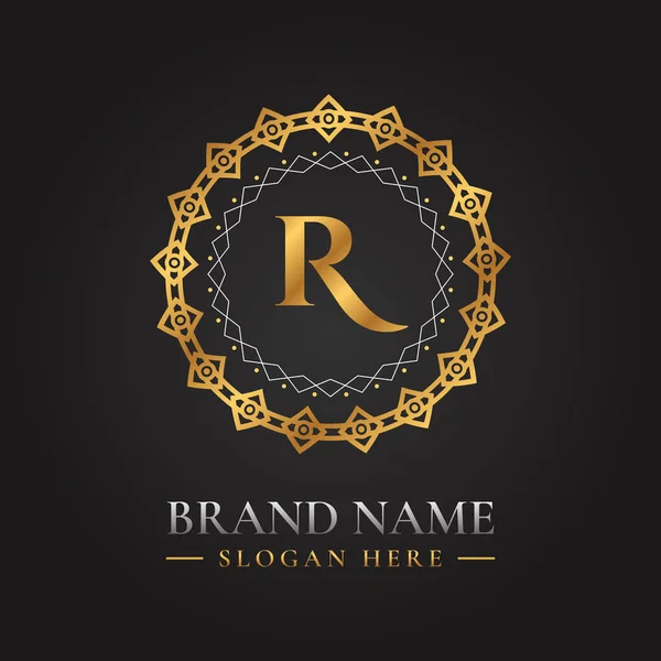 Letter Golden Vector Logo Template Luxury Style Concept — Vetor de Stock