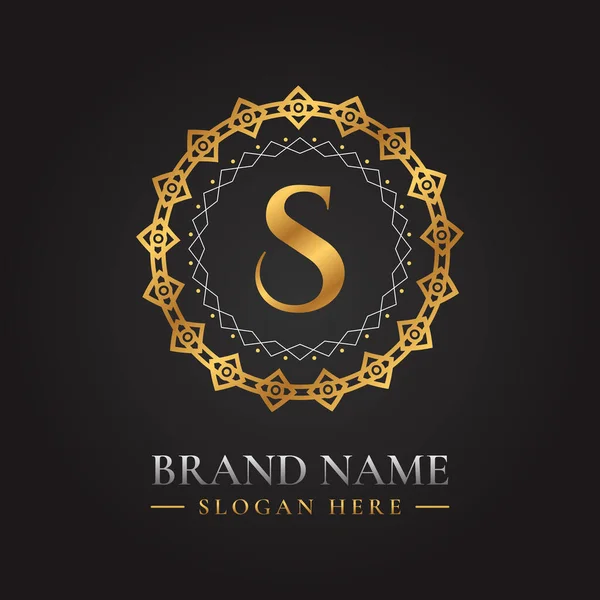 Letter Golden Vector Logo Template Luxury Style Concept — Vetor de Stock
