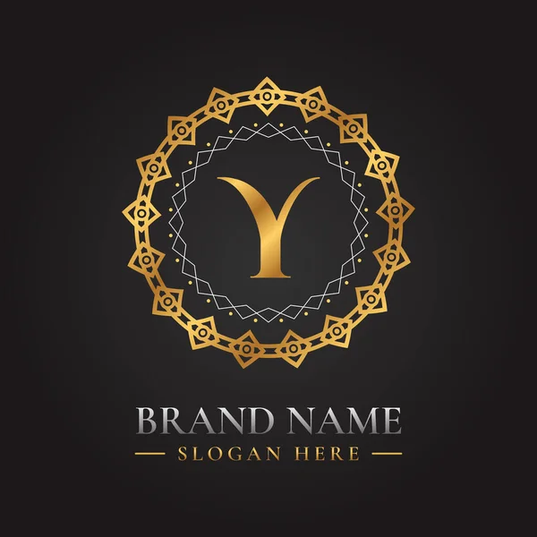 Letter Golden Vector Logo Template Luxury Style Concept — Vetor de Stock