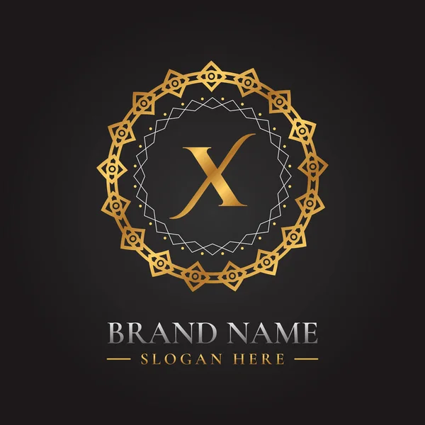 Letter Golden Vector Logo Template Luxury Style Concept — Vetor de Stock