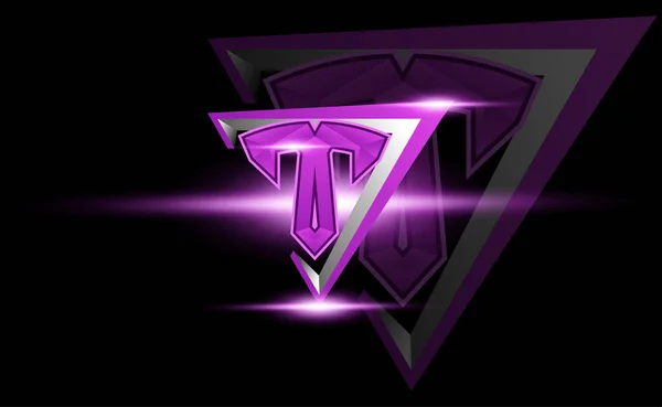 Initial Shield Vector Initial Letter Monogram Esport Twitch Gaming Logo — Vector de stock