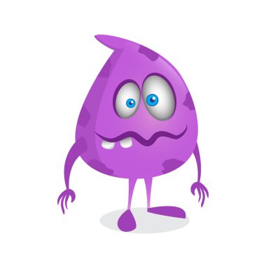 Sevimli çizgi film karakteri çizimi. Tişört tasarımı, baskı, cadılar bayramı süsü, doğum günü partisi süsü, çocuk kitabı, amblem, logo ya da çıkartma için uygun. Vektör illüstrasyonu