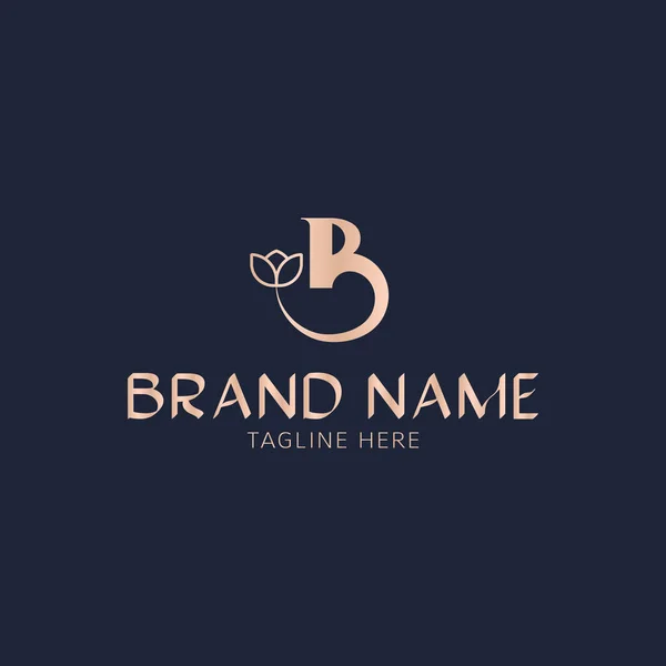 Eerste Letter Schoonheid Luxe Vector Logo Template Geschikt Voor Bruiloft — Stockvector