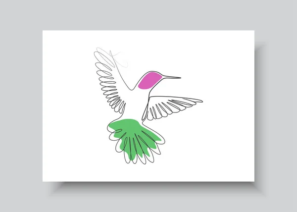 Line Art Bird Abstract Hand Drawn Vector Illustration Abstract Plant — Stock vektor