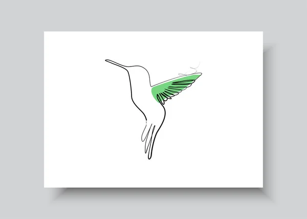 Line Art Bird Abstract Hand Drawn Vector Illustration Abstract Plant — Stok Vektör