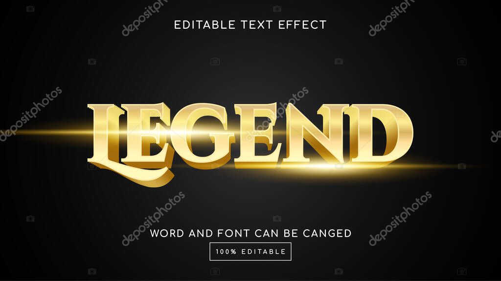 Legend 3D editable text effect template