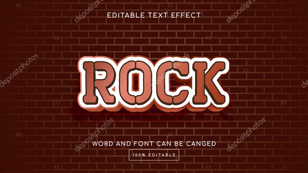 Rock 3D editable text effect template