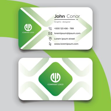 Abstract green business card template. CMYK Mode