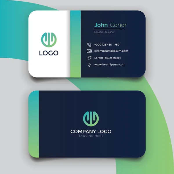 Plantilla Diseño Tarjeta Visita Corporativa — Vector de stock