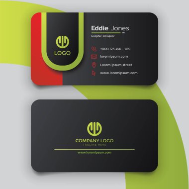 Şık lüks kartvizit tasarımı. Kırtasiye tasarımı isim vektör şablonu. CMYK Kipi