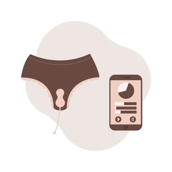 Panties Kegel Trainer Mobile Application Flat Illustration Simulator Device Female — Διανυσματικό Αρχείο