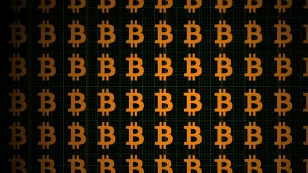 Κινούμενο Φόντο Bitcoin Υπογράψει Διάγραμμα Δεικτών Χρηματιστηριακές Πληροφορίες Έννοια Των — Αρχείο Βίντεο