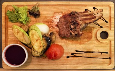 Meat grilled and vegetables