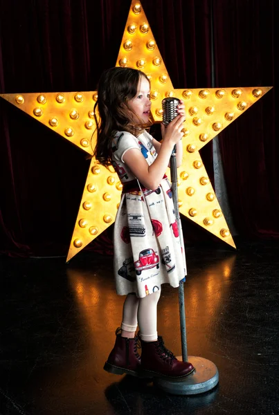 Şarkıcı, Star, mikrofon, sahne