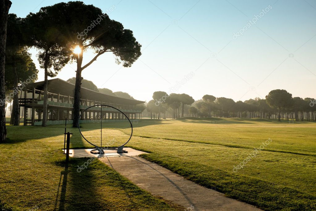 playing golf on a golf course