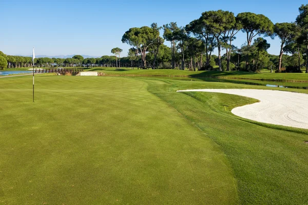 Jogar golfe num campo de golfe — Fotografia de Stock