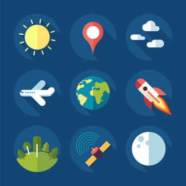 Erth symol Icon set - doğası ve iletişim