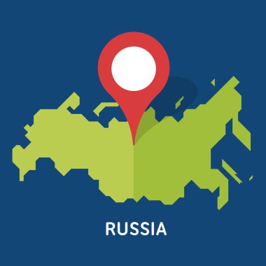 Rus harita üzerinde mavi arka plan