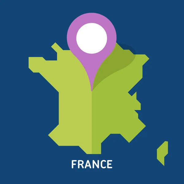 Mapa da França no fundo azul —  Vetores de Stock