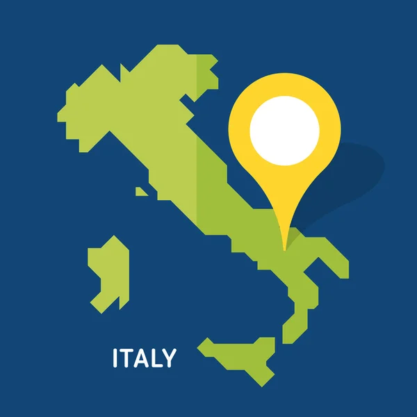 Italie carte sur fond bleu — Image vectorielle