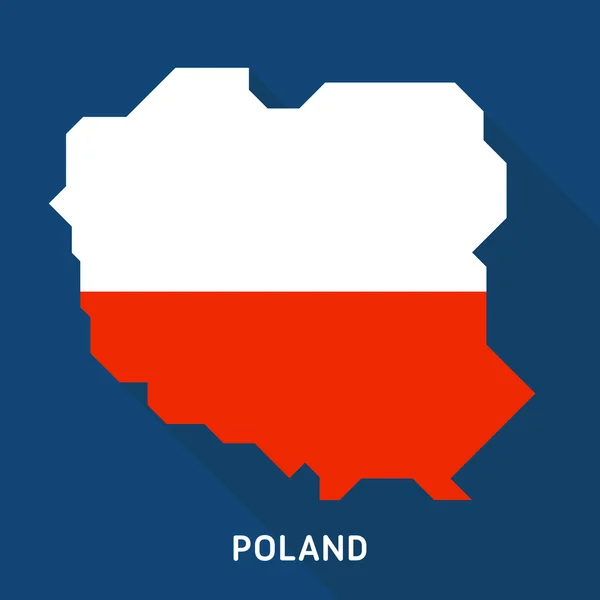 Mapa e Bandeira da Polónia —  Vetores de Stock