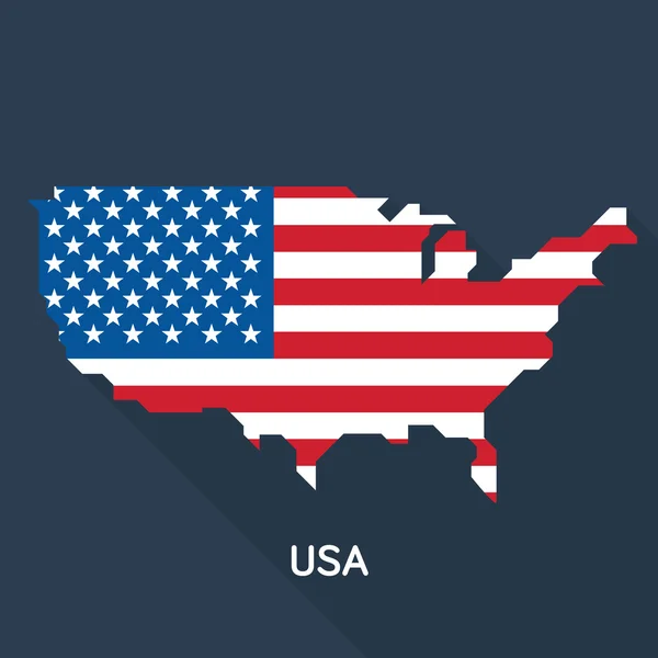 Carte moderne - États-Unis sur fond bleu foncé — Image vectorielle