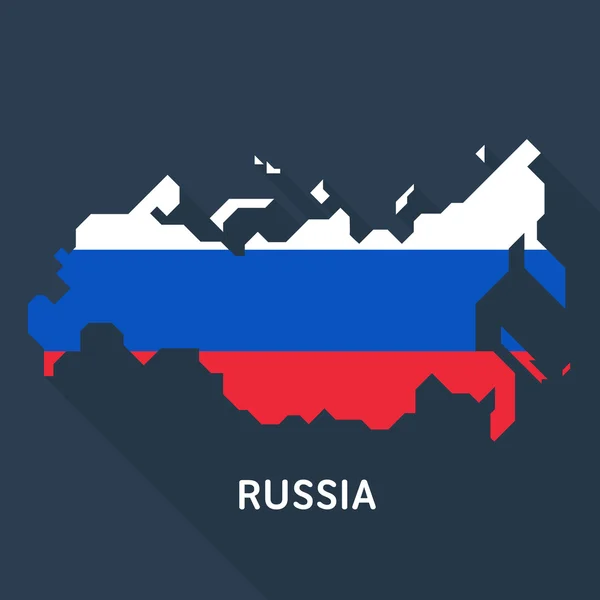 Mapa russo sobre fundo azul —  Vetores de Stock