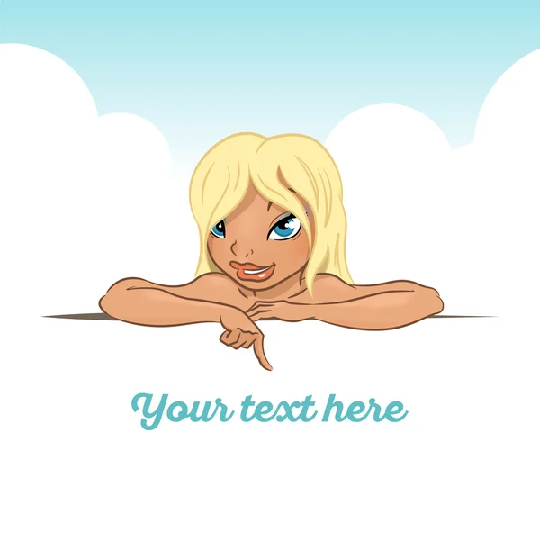 afiş arkasındaki Beach kız