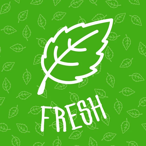 Fresh green mint leaf on seamless background